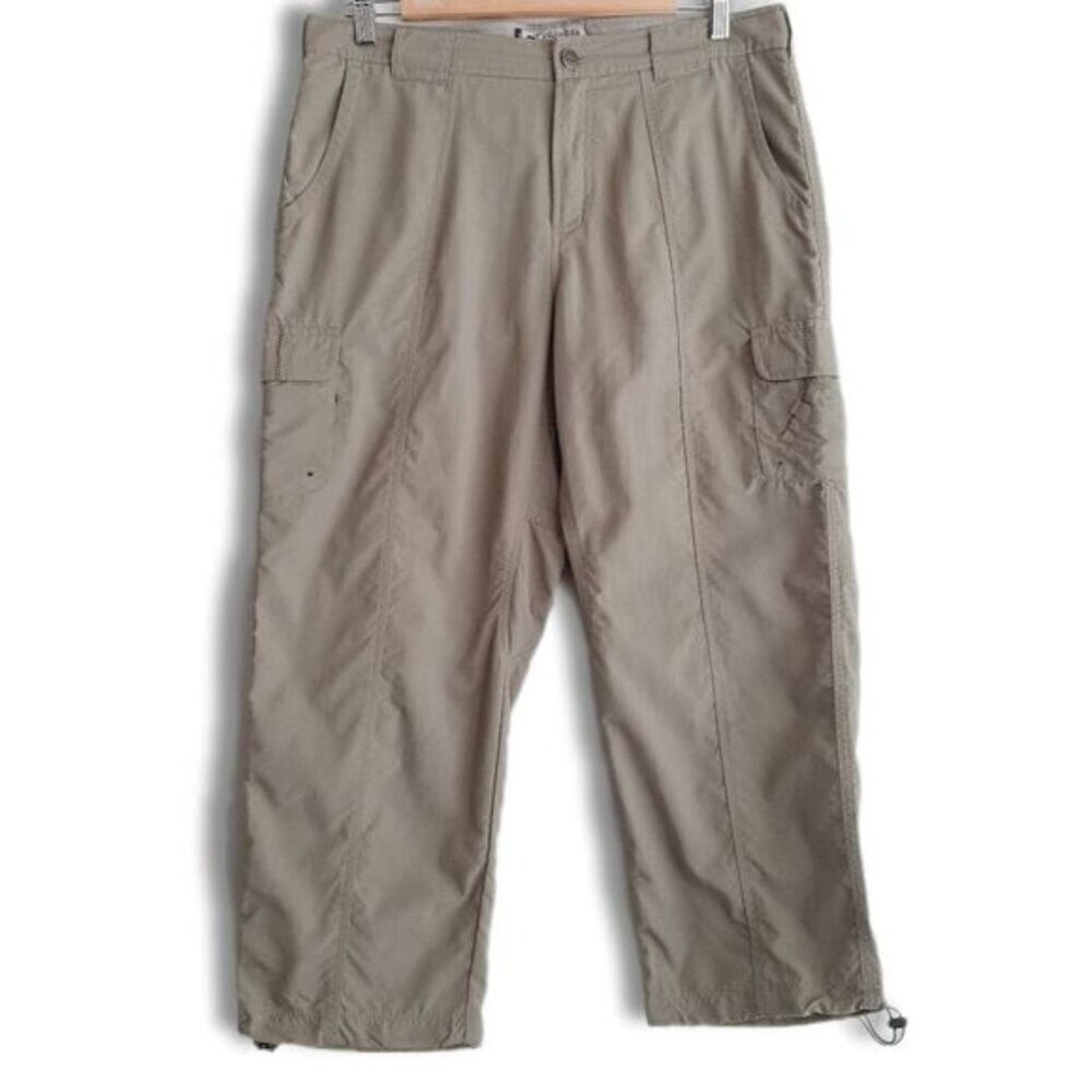 COLUMBIA Titanium Capri Light Packable Casual Cropped Pants Sz 12 Flawed